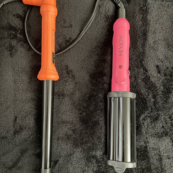 HerStyler Barrel Hair Curler Wand & Revlon Pro Salon Waver Crimper Hot Tools - Picture 1 of 5